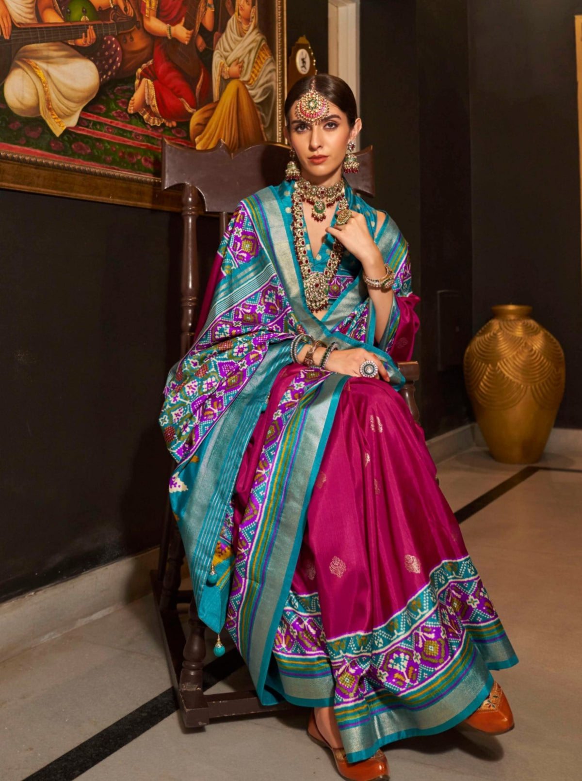 Shop Rani Pink Patola Silk Saree for Wedding at STORI