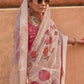 Shop Light Pink Floral Organza Silk Saree Online - STORI