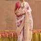 Shop Light Pink Floral Organza Silk Saree Online - STORI