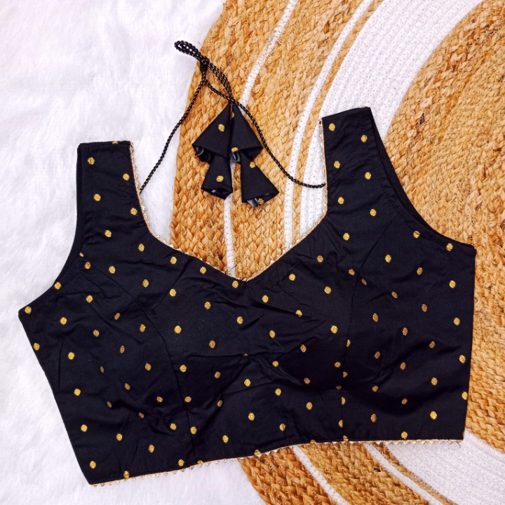 Brocade Woven Dots Tapeta Silk Blouse