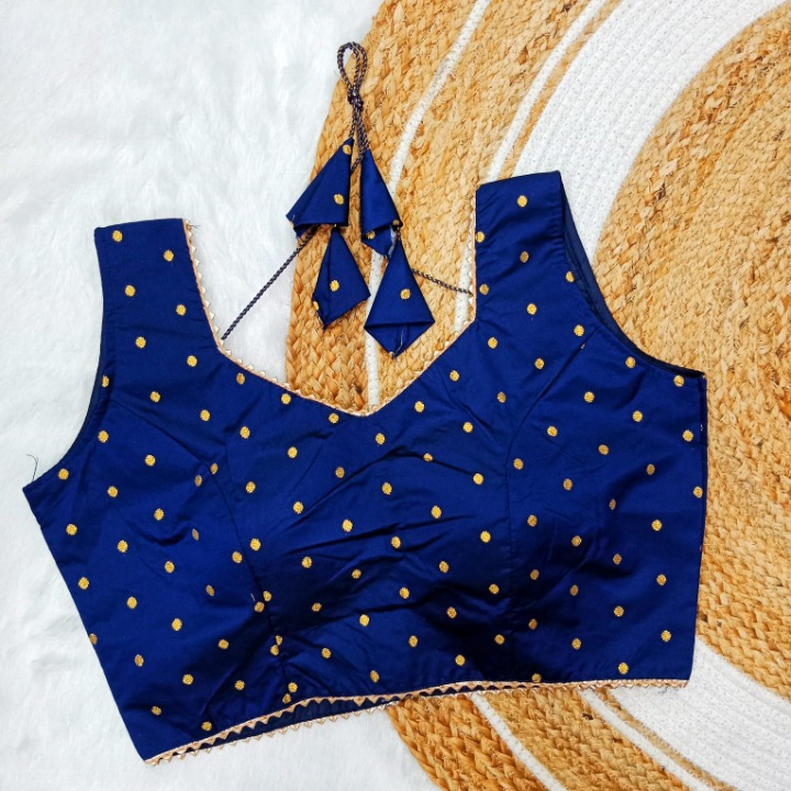 Brocade Woven Dots Tapeta Silk Blouse