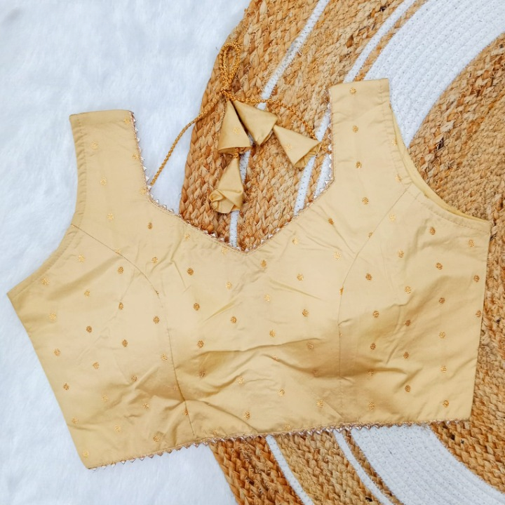 Brocade Woven Dots Tapeta Silk Blouse