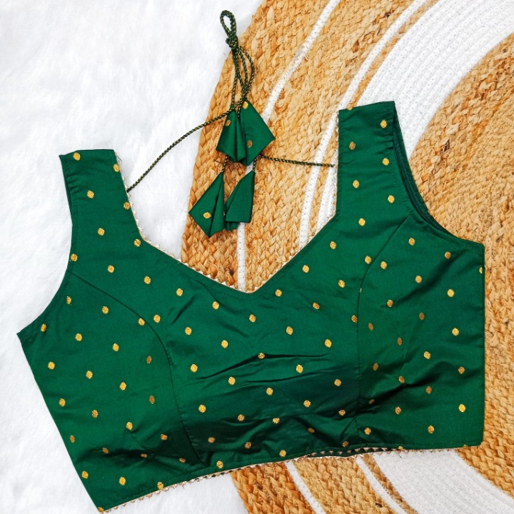 Brocade Woven Dots Tapeta Silk Blouse