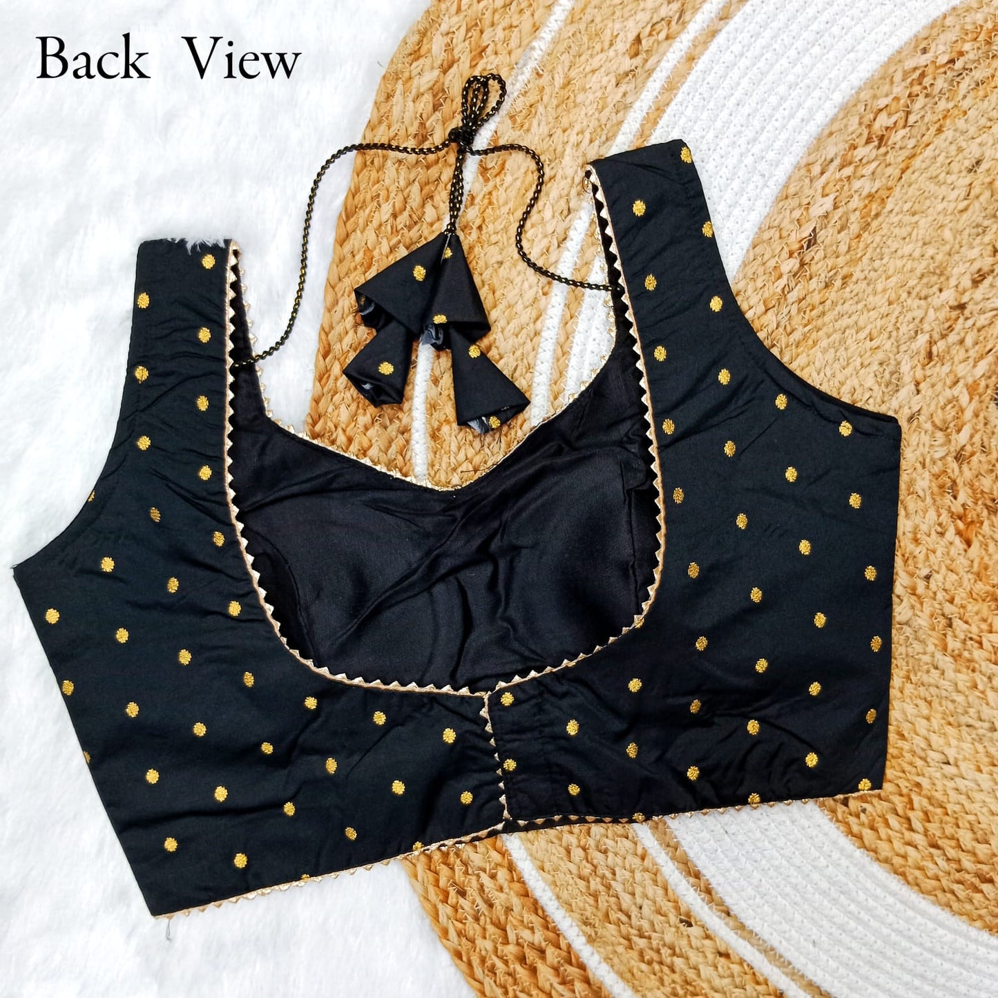Brocade Woven Dots Tapeta Silk Blouse