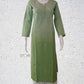 Pista Green Ombre Shaded Soft Dobby Cotton Chikankari Kurti