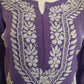 Purple Soft Rayon Handcrafted Chikankari Kurti