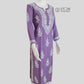 Purple Soft Rayon Handcrafted Chikankari Kurti