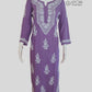 Purple Soft Rayon Handcrafted Chikankari Kurti