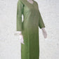 Pista Green Ombre Shaded Soft Dobby Cotton Chikankari Kurti