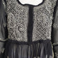 Black Short Georgette Chikankari Kurti With Bell Sleeves