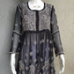 Black Short Georgette Chikankari Kurti With Bell Sleeves