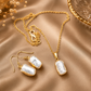 STORI Viha Shiny Natural Pearls Necklace & Earrings Set