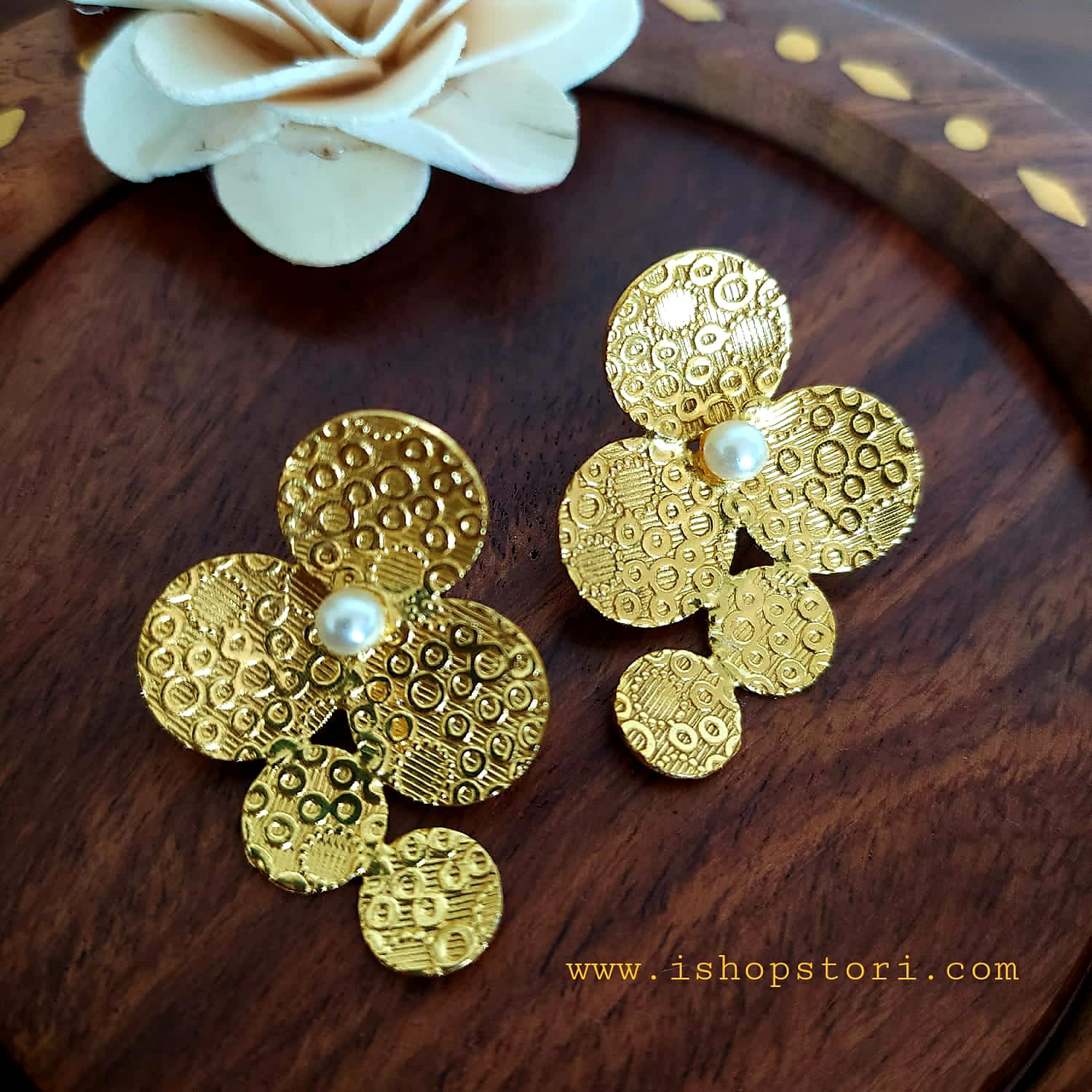 Valencia Golden Flower Earrings