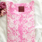 Petals Rose Pink Cotton Mulmul Chikankari Kurti