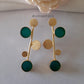 Golden Dots Twig & Raw Stones Earrings