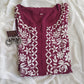 Zaarah Maroon Handcrafted Soft Modal Cotton Chikankari Kurti