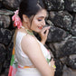 Ivory White Soft Silk Saree With Woven Leaves
