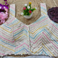 Cambric Cotton Designer Blouse With Embroidery And Sequined Work