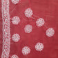 Red Noor Full Jaal Hand Embroidered Lucknowi Chikankari Saree