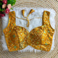 Mustard Yellow Mahira Jacquard Sleeveless Blouse