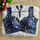 Blue Mahira Jacquard Sleeveless Blouse