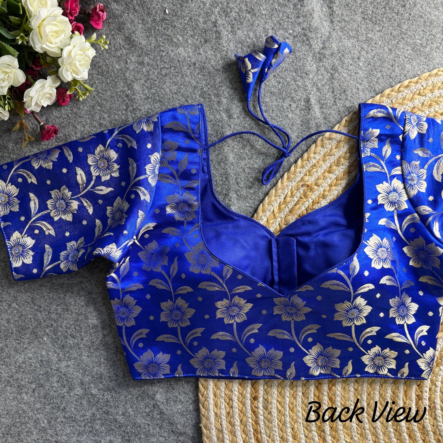 Daisy Shimmer Jacquard Silk Designer Blouse