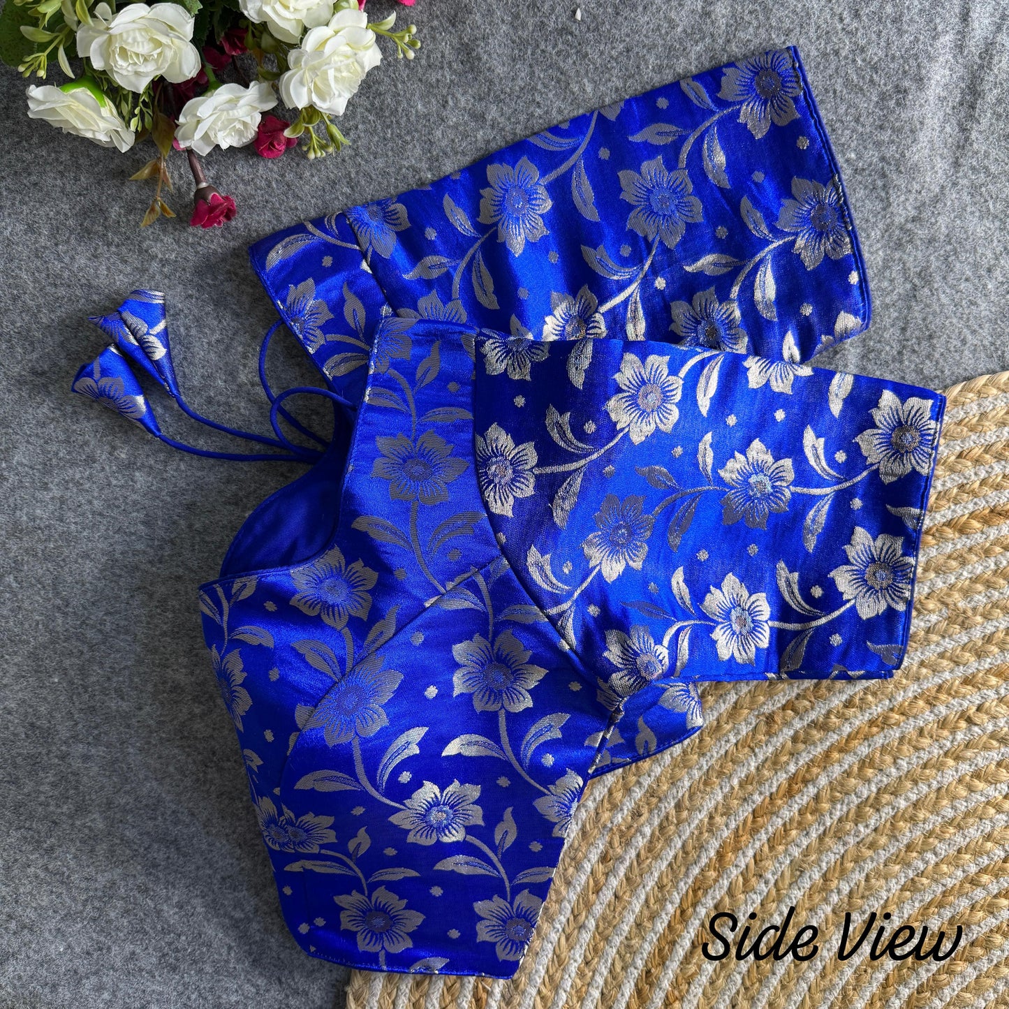 Daisy Shimmer Jacquard Silk Designer Blouse