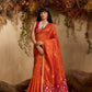 Orange & Red Tussar Silk Saree Online in STORI