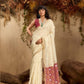 Pearl White Patola Silk Saree