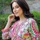 Floral Print Front Slit Three Piece Suit Set
