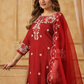 STORI Red Embroidered Kurti Set for Women Online under 3K