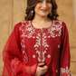 STORI Red Embroidered Kurti Set for Women Online under 3K
