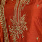Rust Orange Silk Sharara Set