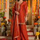 Rust Orange Silk Sharara Set