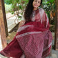 STORI Maroon Acrylic Saree