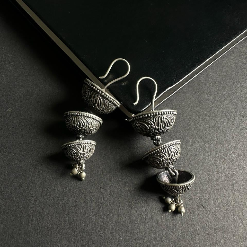 STORI Layered Silver Earrings
