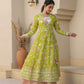 Lime Green Mul Cotton Angarkha Gotapatti Set