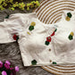 Embroidered Cambric Cotton Designer Blouse With Puffed Sleeves