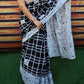 Black Batik Maze Cotton Mulmul Saree