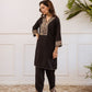 Black Embroidered Coord Set