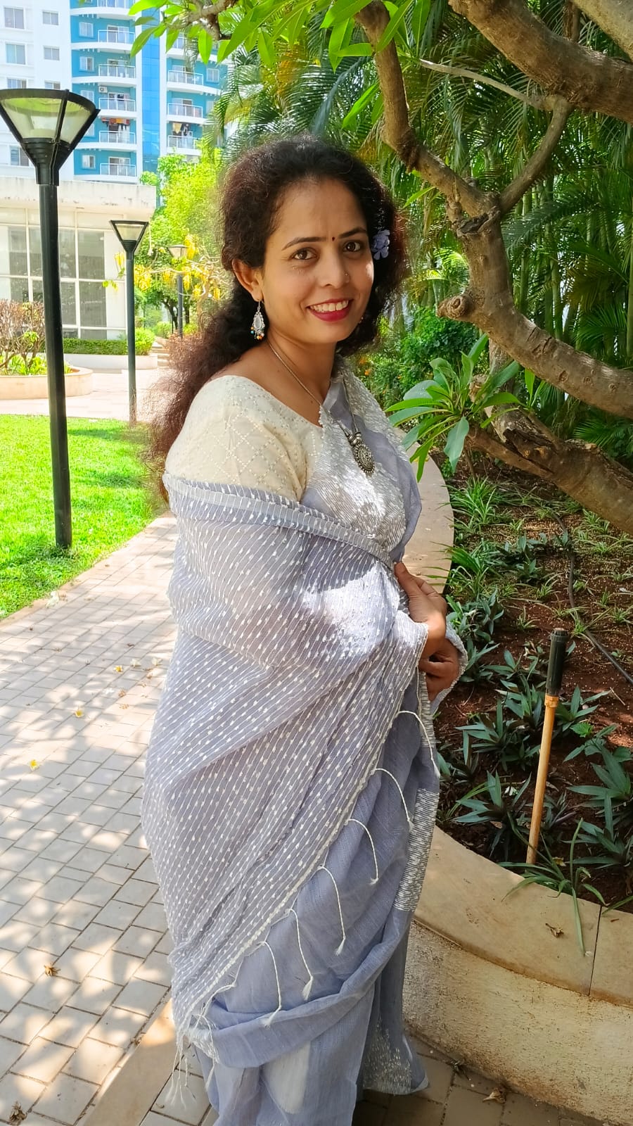 STORI Lavender Acrylic Saree