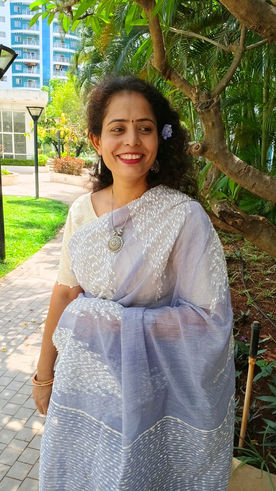 STORI Lavender Acrylic Saree