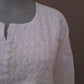 White Slub Cotton Handcrafted Chikankari Short Kurti