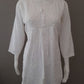 White Slub Cotton Handcrafted Chikankari Short Kurti