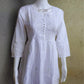 White Flared Cotton Short Chikankari Kurti