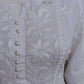 White Flared Cotton Short Chikankari Kurti