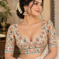 White_Pakhi_Heavy_Embroidered_Multicolor_Silk_Blouse