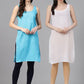 Blue & White Combo Cotton Long Inner Slips