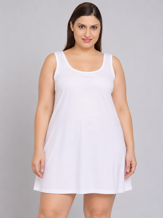 White inner slip short plus size