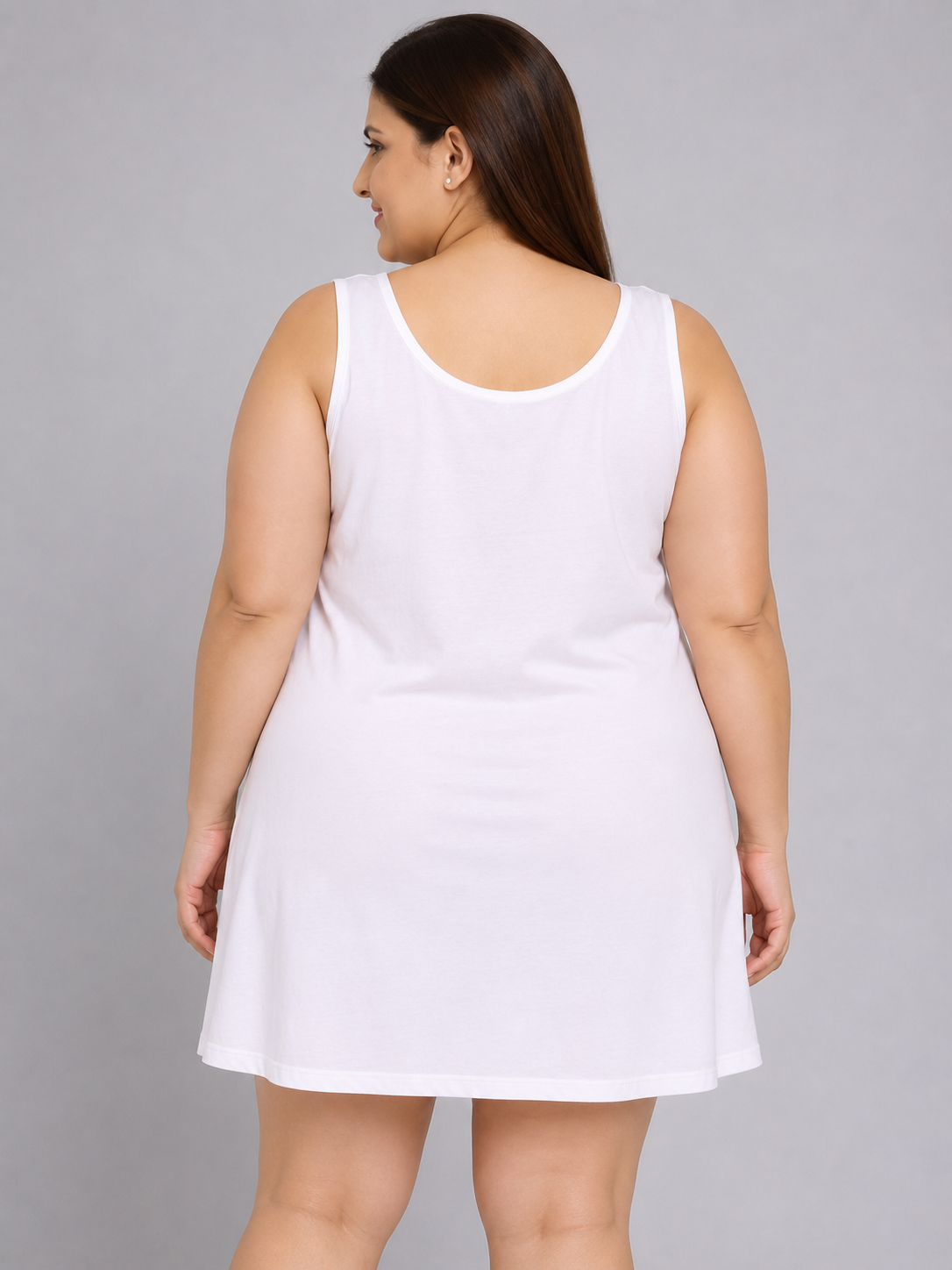 White inner slip short plus size1